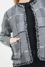 Lisette L Audrey Frayed Collarless Suit Jacket