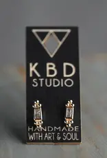 KBD Studio Cubic Zirconia Bar Stud Earrings
