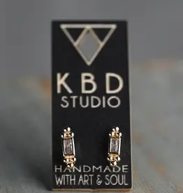 KBD Studio Cubic Zirconia Bar Stud Earrings
