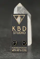 KBD Studio Minimalist Semi Precious Triangle Gemstone Stud Earrings