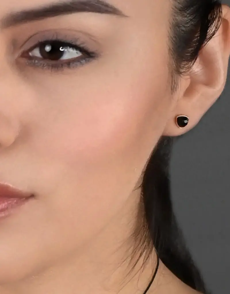 KBD Studio Minimalist Semi Precious Triangle Gemstone Stud Earrings