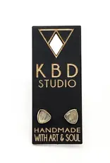 KBD Studio Minimalist Semi Precious Triangle Gemstone Stud Earrings