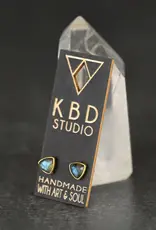 KBD Studio Minimalist Semi Precious Triangle Gemstone Stud Earrings