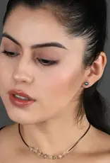 KBD Studio Minimalist Semi Precious Triangle Gemstone Stud Earrings