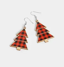 Whispers Buffalo Check Tree Earrings