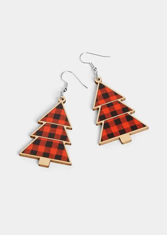 Whispers Buffalo Check Tree Earrings