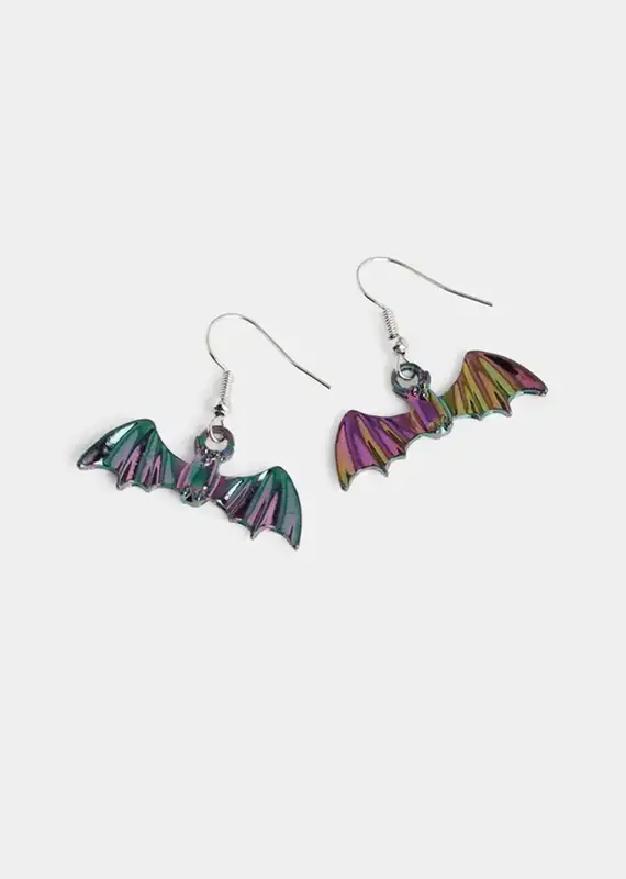 Whispers Iridescent Bat Earrings