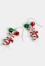 Whispers Jingle Bell Candy Cane Earrings