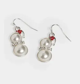 Whispers Pearl Snowman Earrings