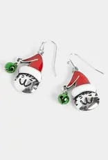 Whispers Santa Hat Cat Earrings