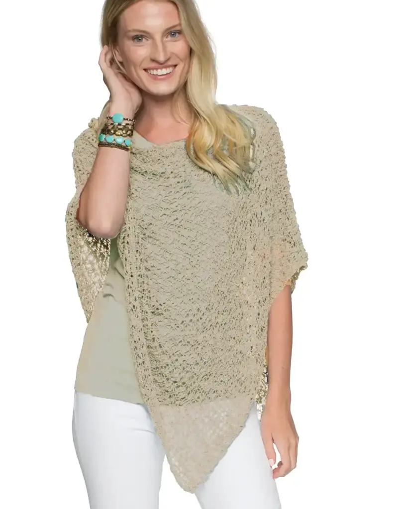 Lost River Popcorn Knit Poncho