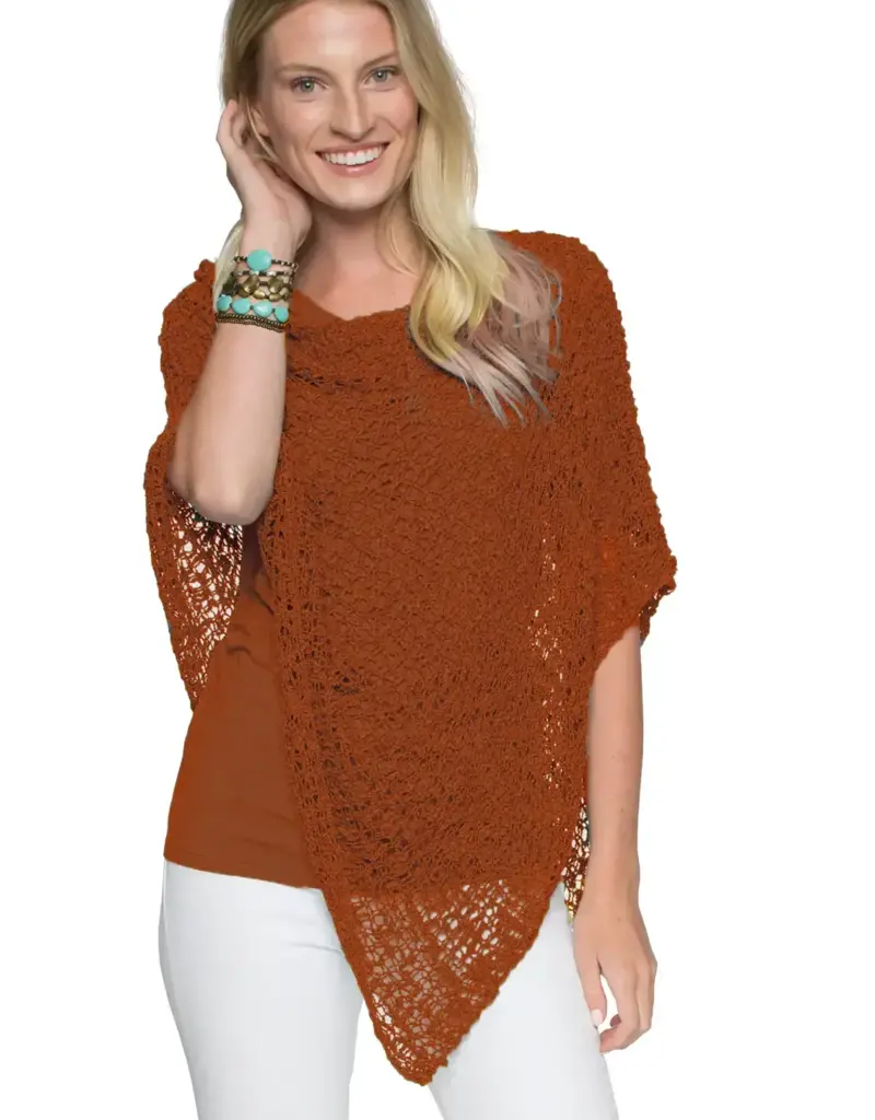 Lost River Popcorn Knit Poncho