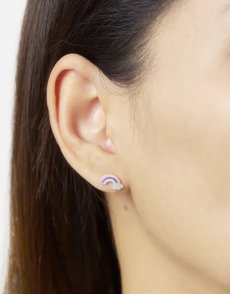 Boma Rainbow and Cloud Stud Earrings