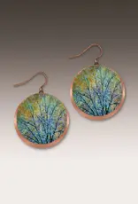 DC Designs Blue Branches Artistic Copper Halo Earrings