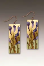 DC Designs Calla Lily Purple Rectangle Earrings