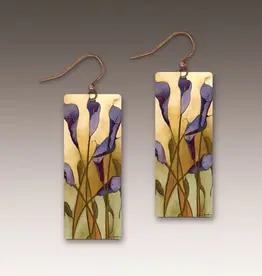 DC Designs Calla Lily Purple Rectangle Earrings
