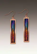 DC Designs Canyon Rust Abstract Copper Showcase Rectangle Earrings