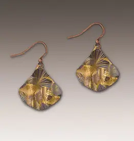 DC Designs Cocoa Foliage Abstract Ginkgo Earrings