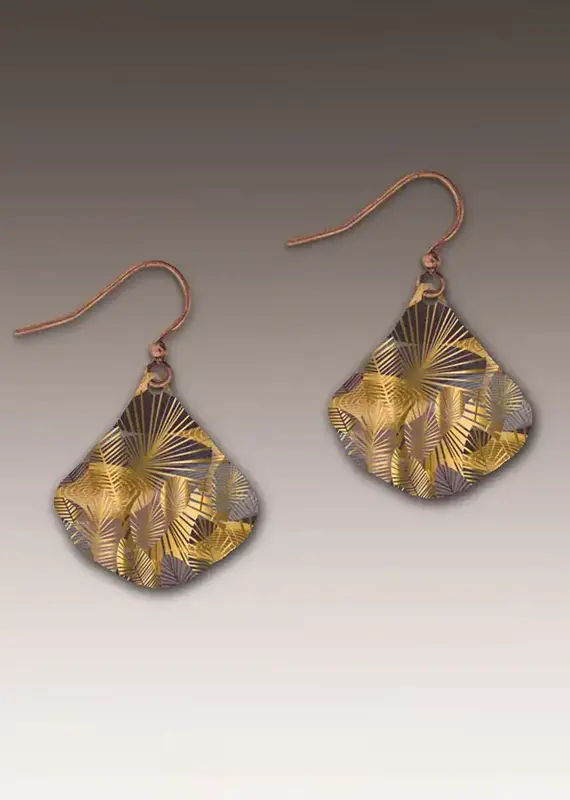 DC Designs Cocoa Foliage Abstract Ginkgo Earrings