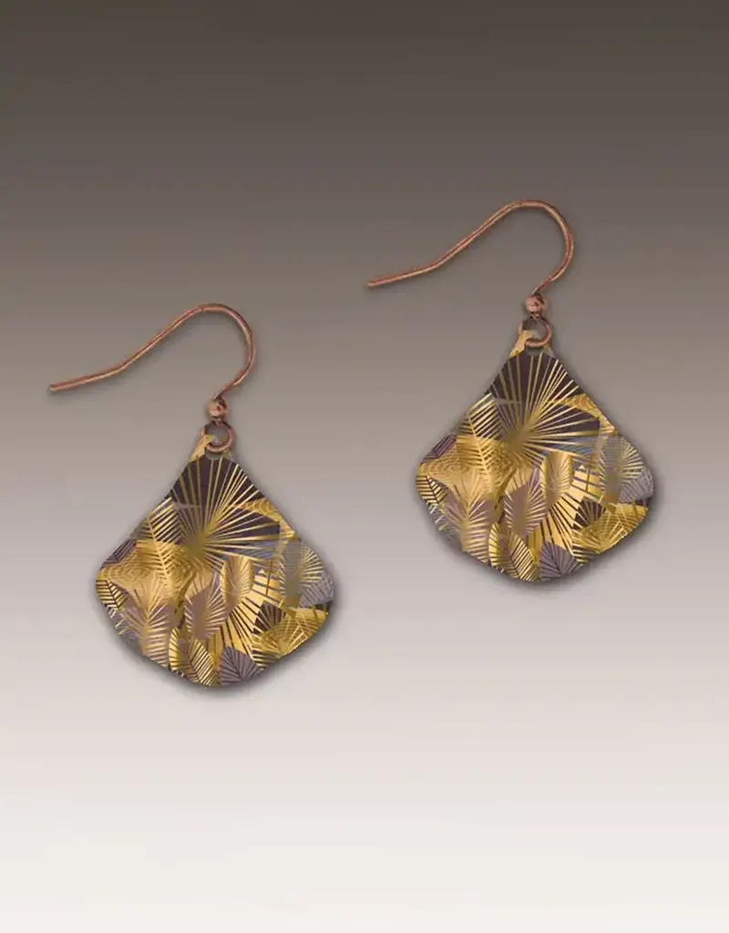 DC Designs Cocoa Foliage Abstract Ginkgo Earrings