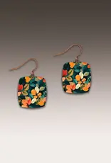 DC Designs Dark Floral Button Drop Earrings