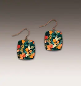 DC Designs Dark Floral Button Drop Earrings