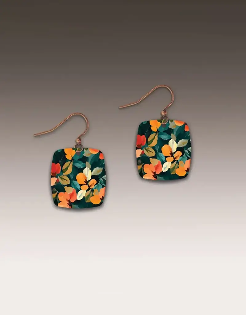 DC Designs Dark Floral Button Drop Earrings