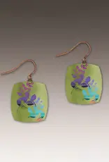 DC Designs Electric Lime Foliage Button Drop Earrings