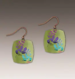 DC Designs Electric Lime Foliage Button Drop Earrings