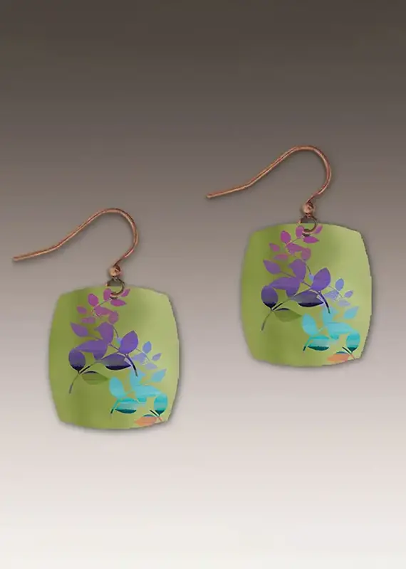 DC Designs Electric Lime Foliage Button Drop Earrings