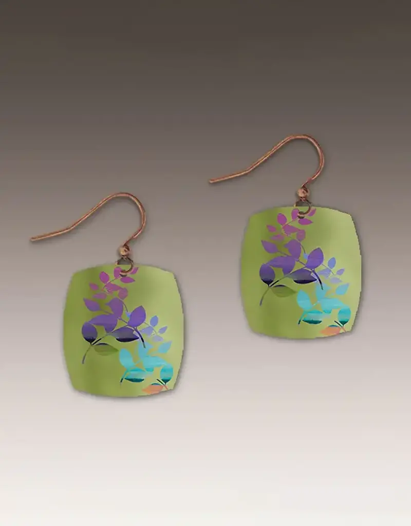DC Designs Electric Lime Foliage Button Drop Earrings