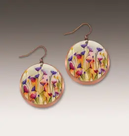 DC Designs Floral Copper Disc Layer Earrings