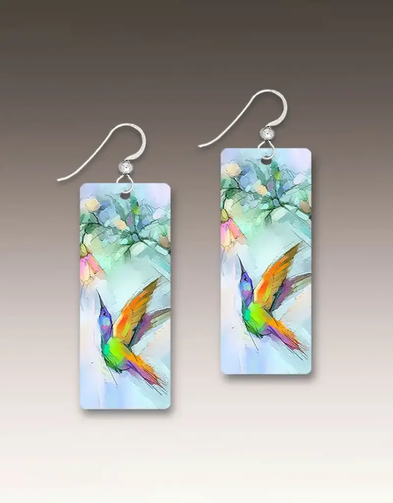 DC Designs Hummingbird Rectangle Earrings
