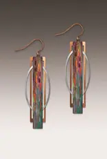 DC Designs Orange Green Geometric Multilayer Metal Accent Earrings