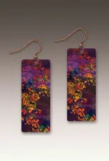DC Designs Purple Foliage Nature Rectangle Earrings