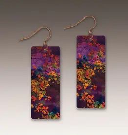 DC Designs Purple Foliage Nature Rectangle Earrings