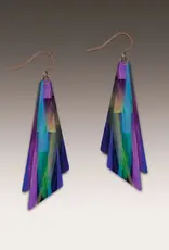 DC Designs Purple Rainbow Abstract Wing Multilayer Earrings