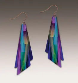 DC Designs Purple Rainbow Abstract Wing Multilayer Earrings