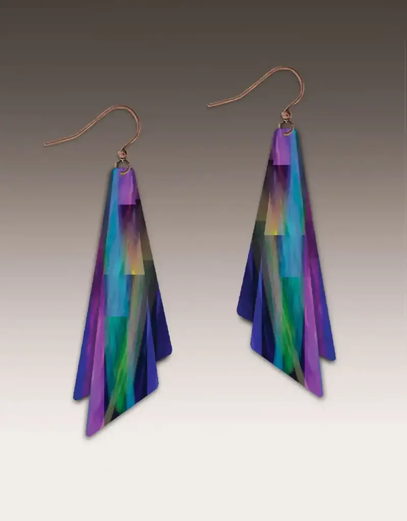DC Designs Purple Rainbow Abstract Wing Multilayer Earrings