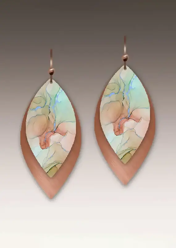 DC Designs Seashell Shimmer Multilayer Leaf Point Earrings