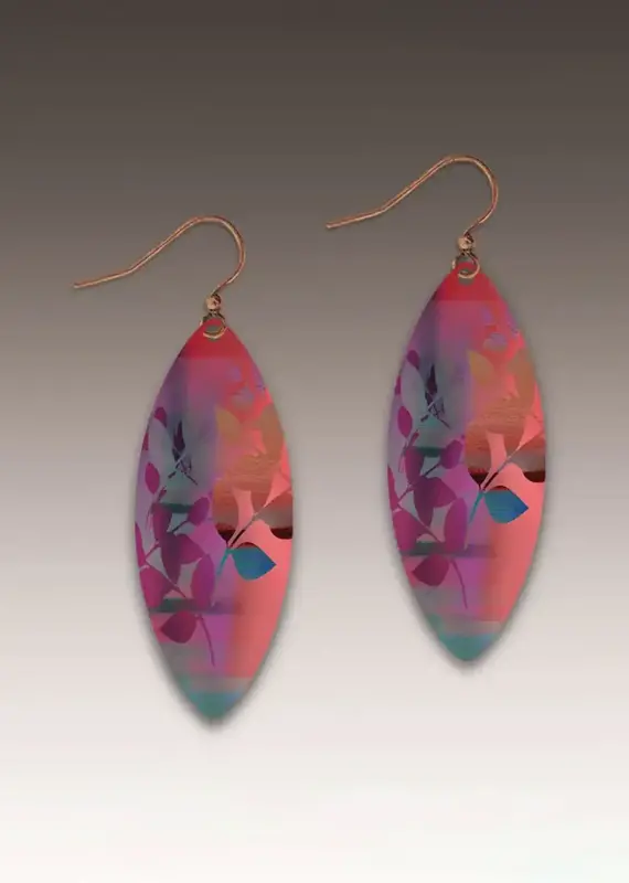 DC Designs Tropical Twilight Foliage Leaf Point Earrings