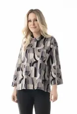 Pure Essence Geometric Turtleneck Top