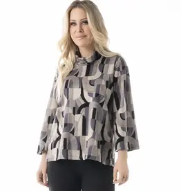 Pure Essence Geometric Turtleneck Top