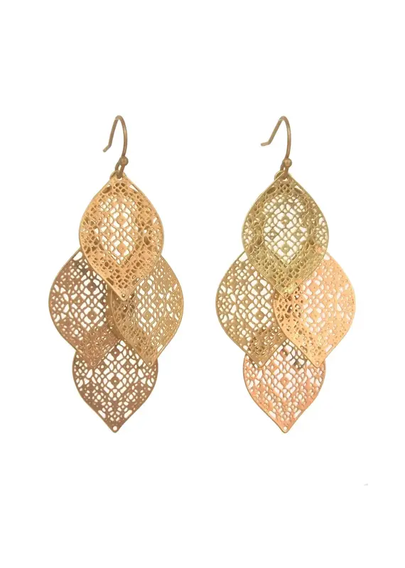 Kole Etched Layered Filigree Earrings