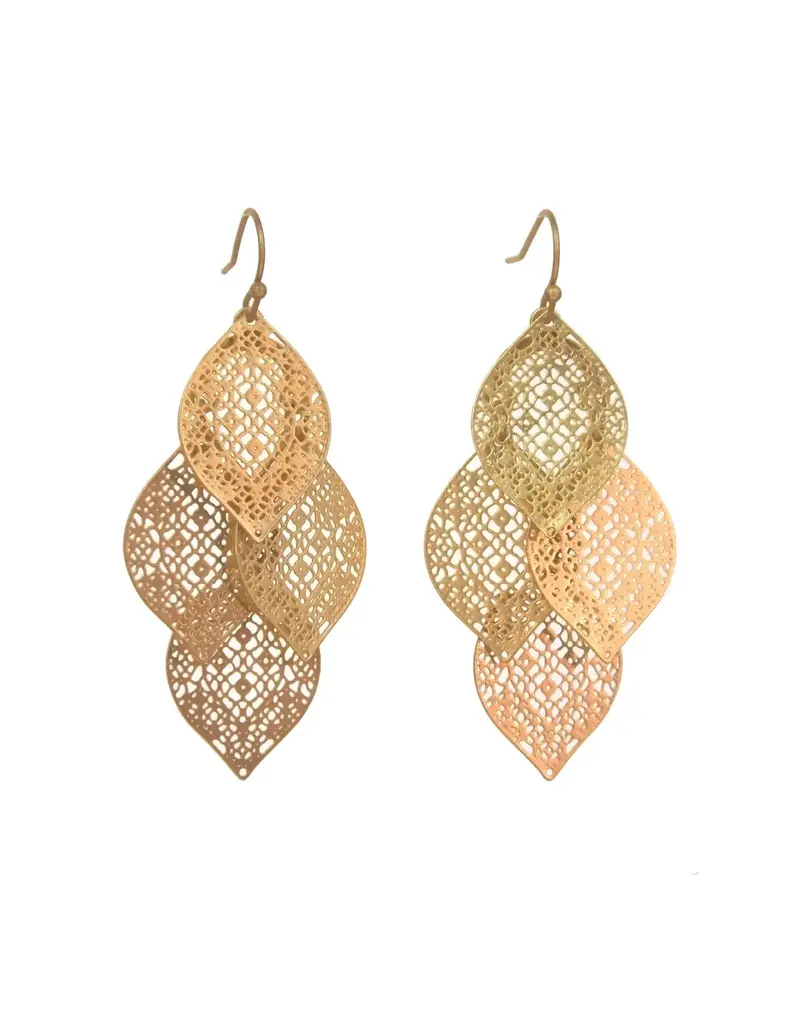 Kole Etched Layered Filigree Earrings