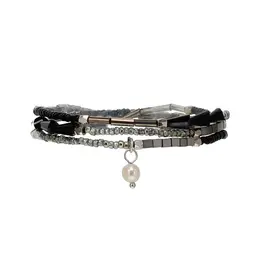Kole Triple Wrap Pearl Stretch Bracelet