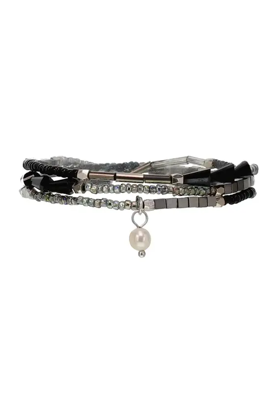 Kole Triple Wrap Pearl Stretch Bracelet