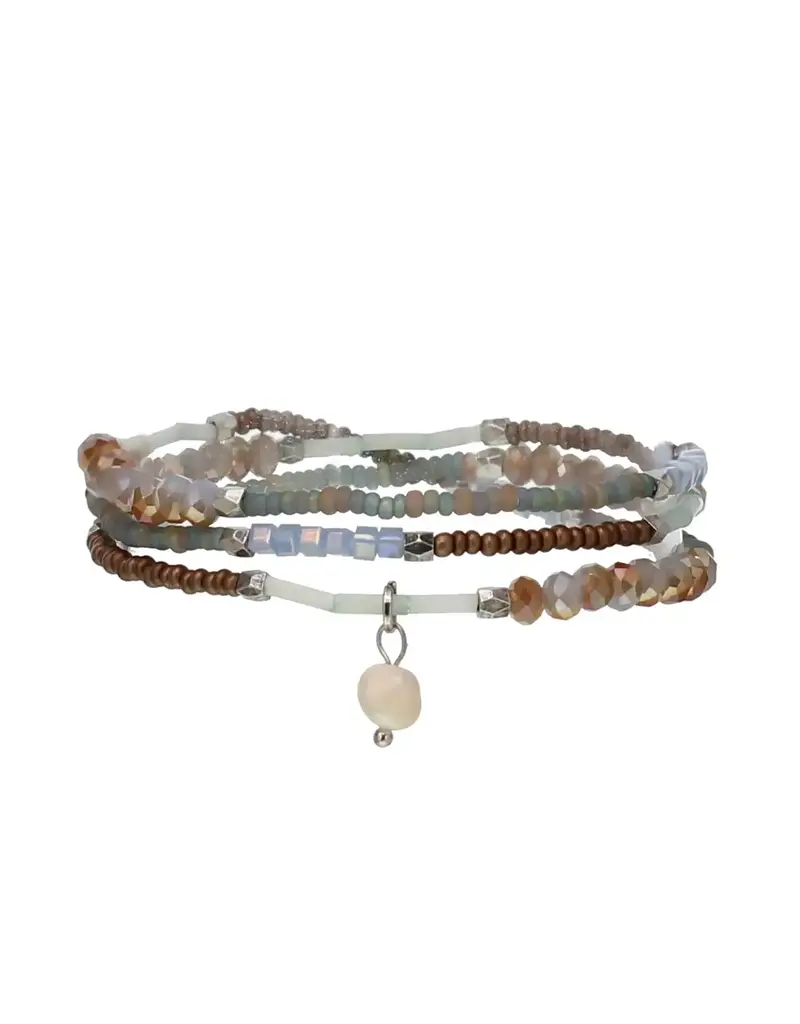 Kole Triple Wrap Pearl Stretch Bracelet
