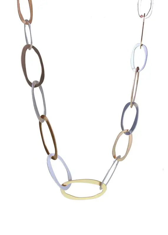 Kole Graduated Open Link Two Tone Necklace