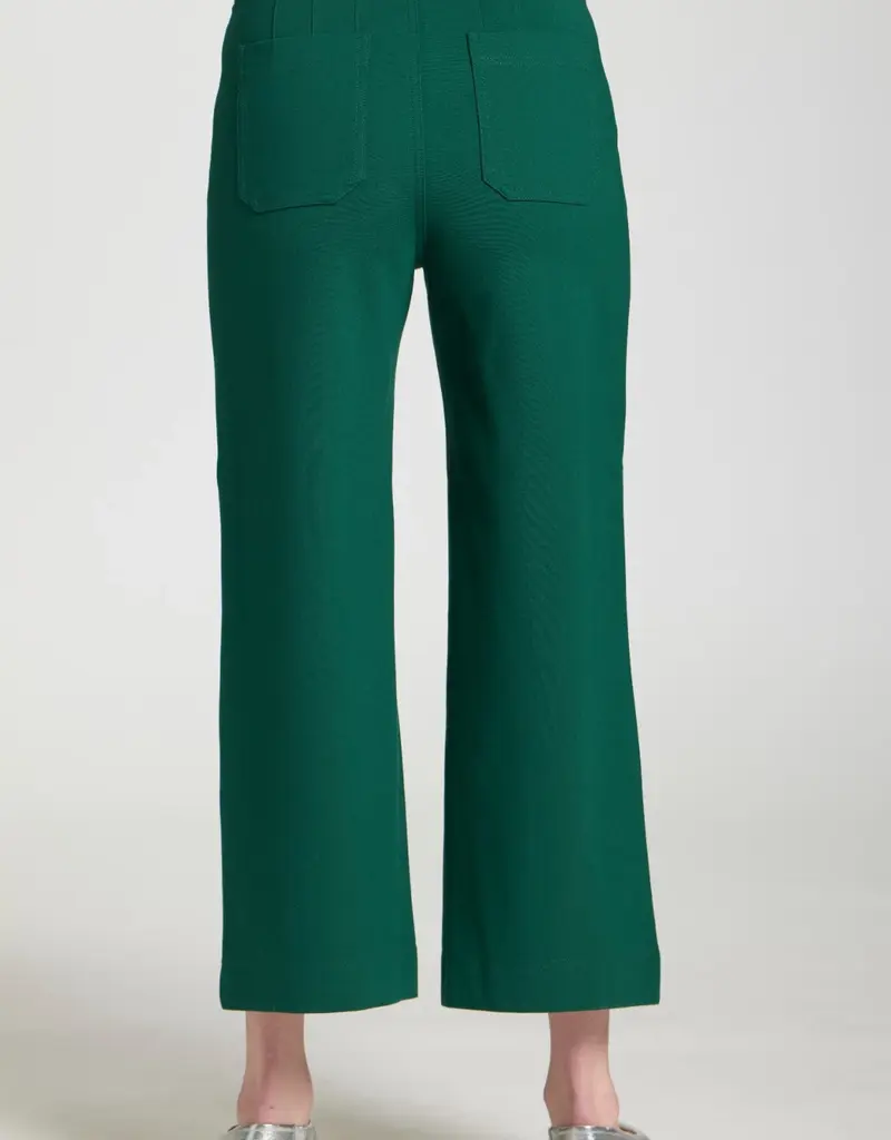 APNY Ponte Cropped Wide Leg Pant With Patch Pocket